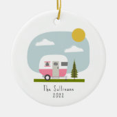 Pink Camper Woodland Keramik Ornament (Vorne)