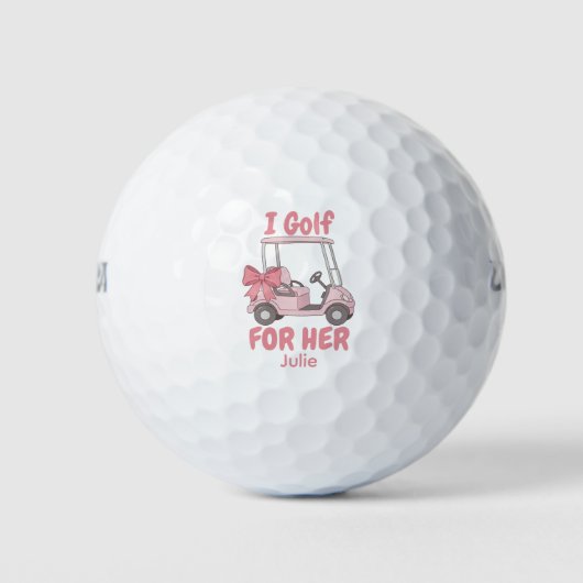 Pink Cancer Awareness Cute Golf For Her Golfball (Vorderseite)