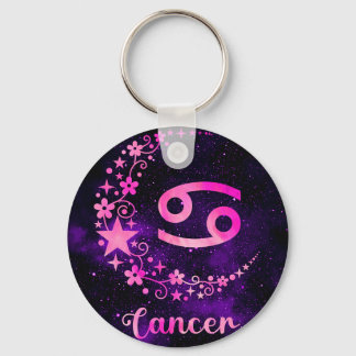 Pink Cancer Zodiac Keyring Schlüsselanhänger