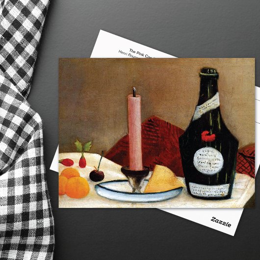 Pink Candle Henri Rousseau Still Life Postkarte
