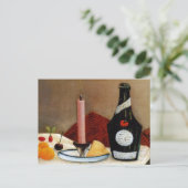 Pink Candle Henri Rousseau Still Life Postkarte (Stehend Vorderseite)