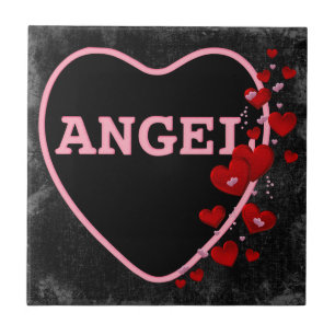 Pink Candy Angel Herz - Valentine Design 2 Fliese