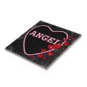 Pink Candy Angel Herz - Valentine Design 2 Fliese (Seite)