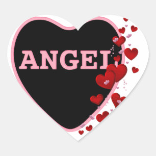 Pink Candy Angel Herz - Valentine Design 2 Herz-Aufkleber
