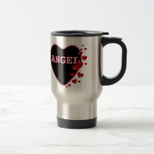 Pink Candy Angel Herz - Valentine Design 2 Reisebecher