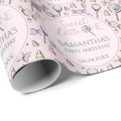 Pink Candy Baby Dusche Sweet Little One Geschenkpapier (Rolleneckpunkt)