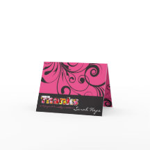 PINK CANDY Bat Mitzvah gefaltet danke Karte