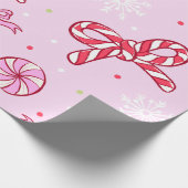 Pink Candy Cane Christmas Geschenkpapier (Ecke)