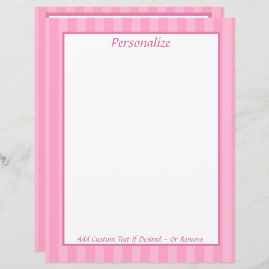 Pink Candy Cane Niedlich personalize Stationspapie (Vorne/Hinten)