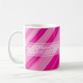 Pink Candy Cane Streifen Schneeflocken Cocoa hinzu Kaffeetasse (Links)