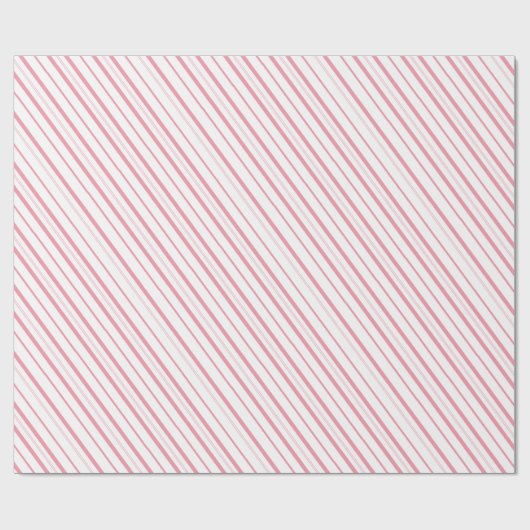 Pink Candy Cane Stripes - Small Stripes Geschenkpapier (Flach)