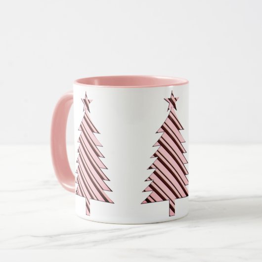 Pink Candy Cane Weihnachtsbaum Tasse (Vorderseite Links)