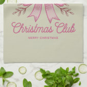 Pink Candy Cane Weihnachtsclub Weihnachten Saison Geschirrtuch (Gefaltet)