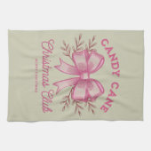 Pink Candy Cane Weihnachtsclub Weihnachten Saison Geschirrtuch (Horizontal)