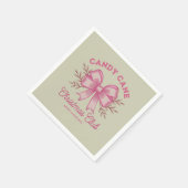 Pink Candy Cane Weihnachtsclub Weihnachten Saison Serviette (Ecke)