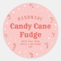Pink Candy Cane Weihnachtsgeschenk-Label