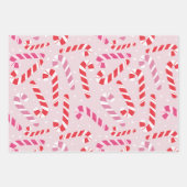 Pink Candy Cane Wrapping Paper Geschenkpapier Set (Vorderseite)