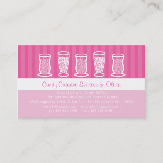 Pink Candy Catering Business Card Visitenkarte (Vorderseite)