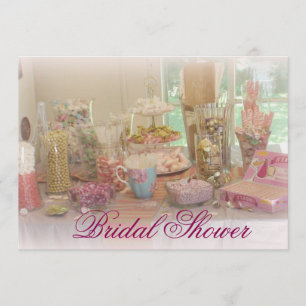 Pink Candy Display Foto Bridal Dusche Einladung