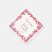 Pink Candy Frame Girl Baby Shower Serviette (Ecke)