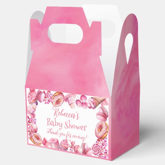 Pink Candy Frame Girl Babydusche Geschenkschachtel (Geöffnet)