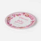 Pink Candy Frame Girl Babydusche Pappteller (Schrägansicht)