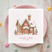 "Pink Candy Gingerbrot Haus Geburtstag Serviette
