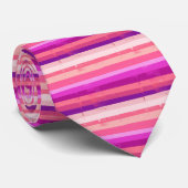Pink Candy Grunge Striped Neck Tie Krawatte (Gerollt)