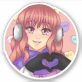 Pink Candy Heart Girl Aufkleber (Vorderseite)