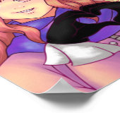 Pink Candy Heart Girl Poster (Ecke)