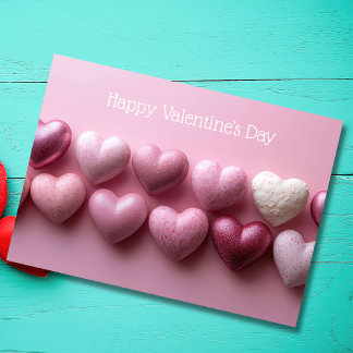 Pink Candy Hearts Valentine`s Day Card Karte