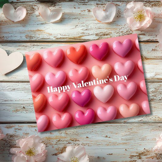 Pink Candy Hearts Valentine`s Day Card Karte