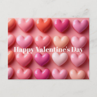 Pink Candy Hearts Valentine`s Day Card Postkarte