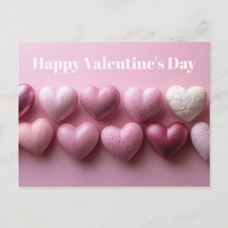 Pink Candy Hearts Valentine`s Day Card Postkarte