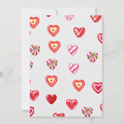 Pink Candy Hearys Ein kleines Sweetheart Baby Dusc Einladung (Rückseite)