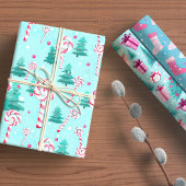Pink Candy Pastel Holiday Wrapping Papier
