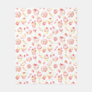 Pink Candy Pattern Fleece Blanket