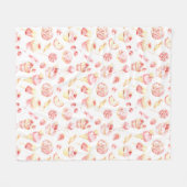 Pink Candy Pattern Fleece Blanket (Vorderseite (Horizontal))
