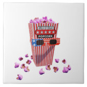 Pink Candy Popcorn and 3D Movie Glasses Fliese (Vorderseite)
