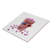 Pink Candy Popcorn and 3D Movie Glasses Fliese (Seite)