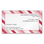 Pink Candy Stripe Magnetische Visitenkarte (Vorderseite)