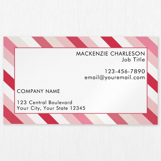 Pink Candy Stripe Magnetische Visitenkarte