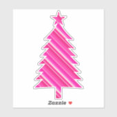 Pink Candy Striped Christmas Tree Aufkleber (Blatt)