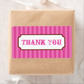 Pink Candy Stripes Danke Party Business Labels (Insitu)