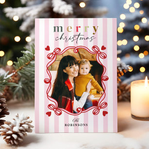 Pink Candy Stripes Frohe Weihnachten Foto