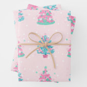 Pink Candyland Christmas Trees Muster Geschenkpapier Set (Beispiel)