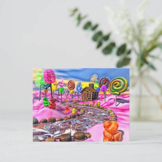 Pink Candyland Postkarte (Stehend Vorderseite)