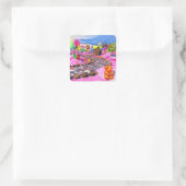 Pink Candyland Quadratischer Aufkleber (Tasche)