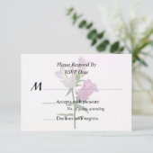 Pink Canterbury Bells RSVP Karte (Stehend Vorderseite)