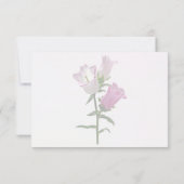 Pink Canterbury Bells RSVP Karte (Rückseite)